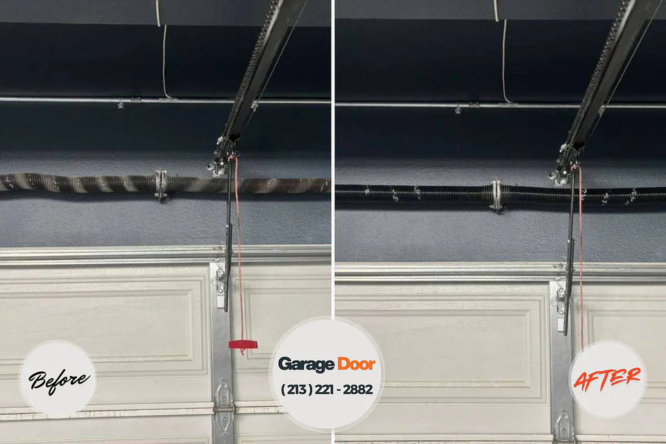 Before and after: garage door repair Fairchance, PA